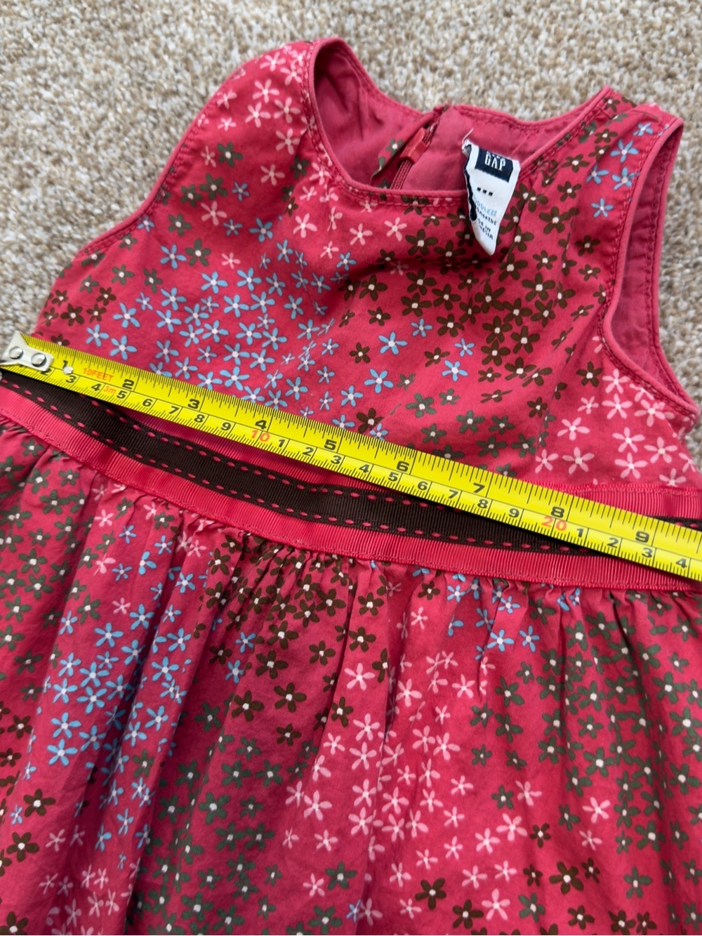 Baby Gap Pink Floral Dress 18-24M Cottagecore Easter Spring - Picture 7 of 7